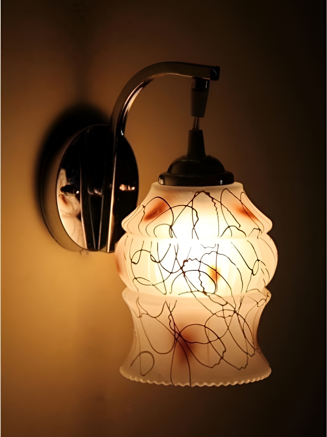 

Afast White & Brown Printed Metal Wall Lamp
