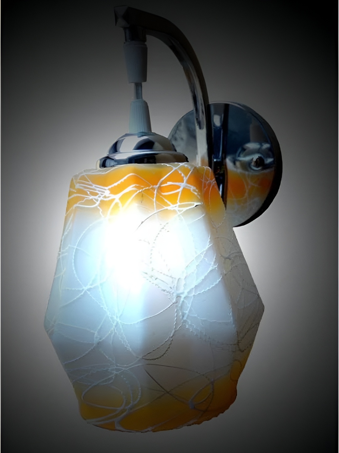 

Afast Orange & White Printed Metal Wall Lamp