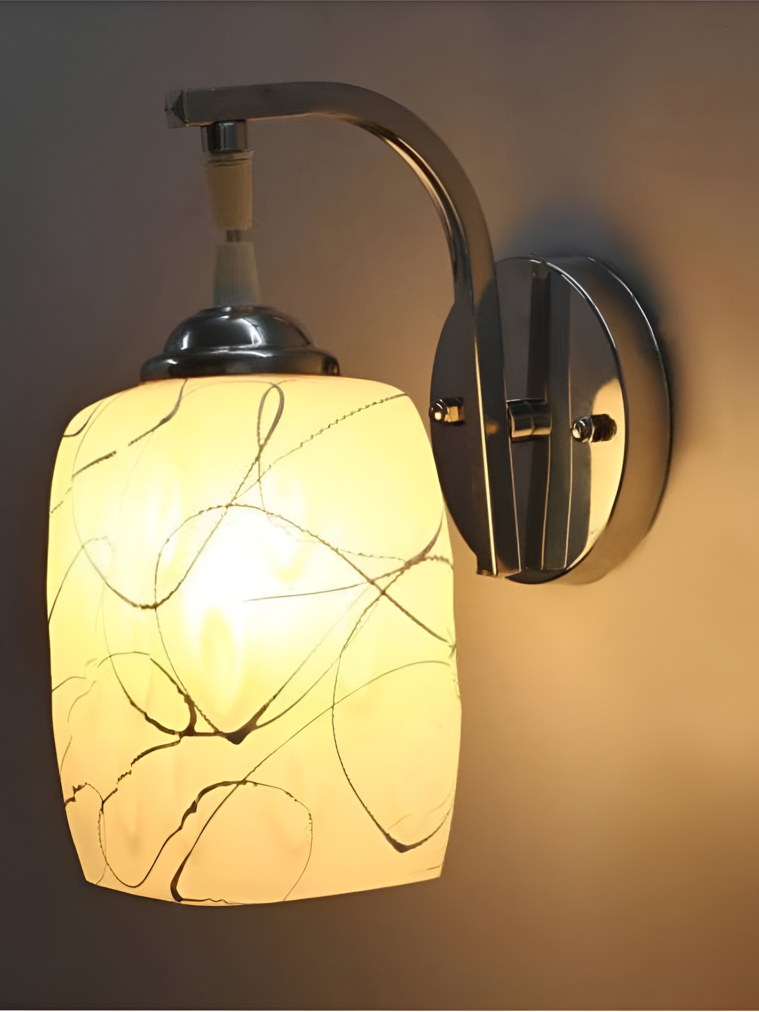 

Afast White & Black Printed Metal Cylinder Shaped Wall Lamp