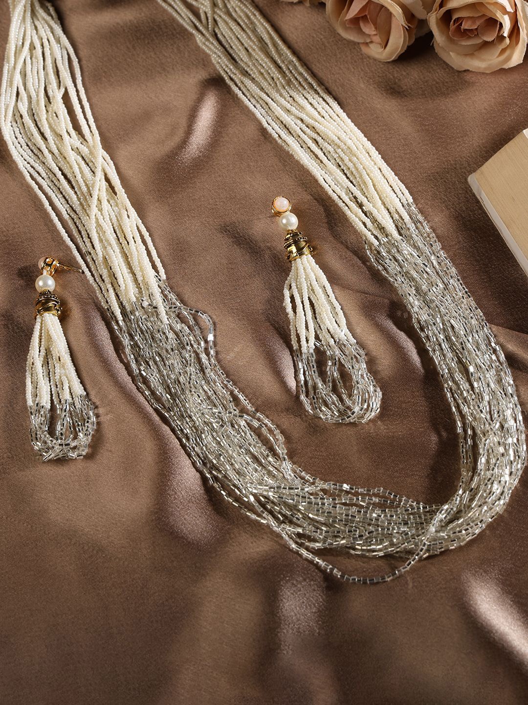 

PATOLA BY VJ Gold-Plated Artificial Beads Beaded-Studded Jewellery Set