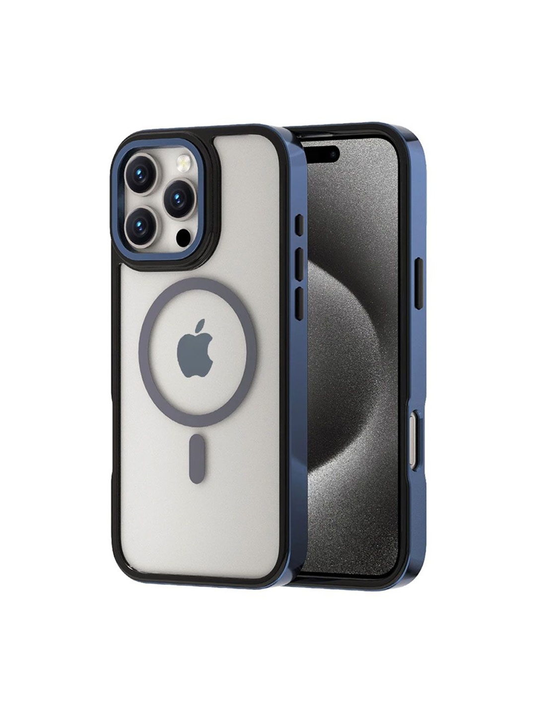 

Luxury Kase LK178 Electroplate Titanium Magnet Wireless Solid iPhone 16 Pro Back Case, Transparent