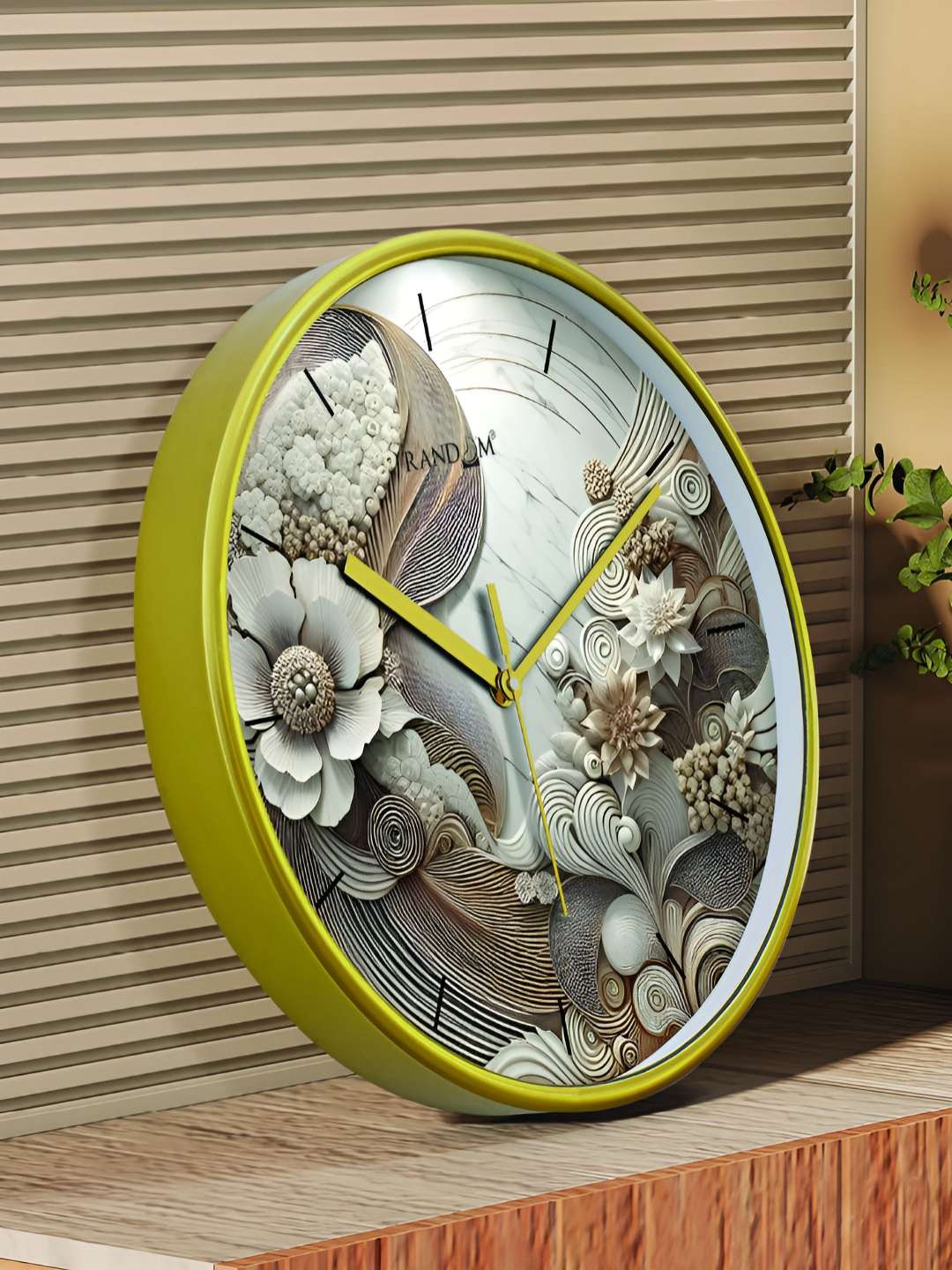

RANDOM Printed Round Shaped Sweep Silent Movement Contemporary Wall Clock, Green