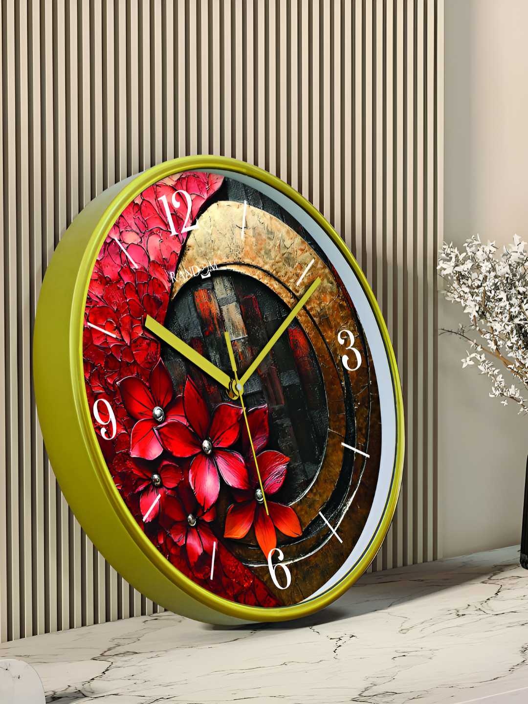 

RANDOM Printed Round Shaped Sweep Silent Movement Contemporary Wall Clock, Green