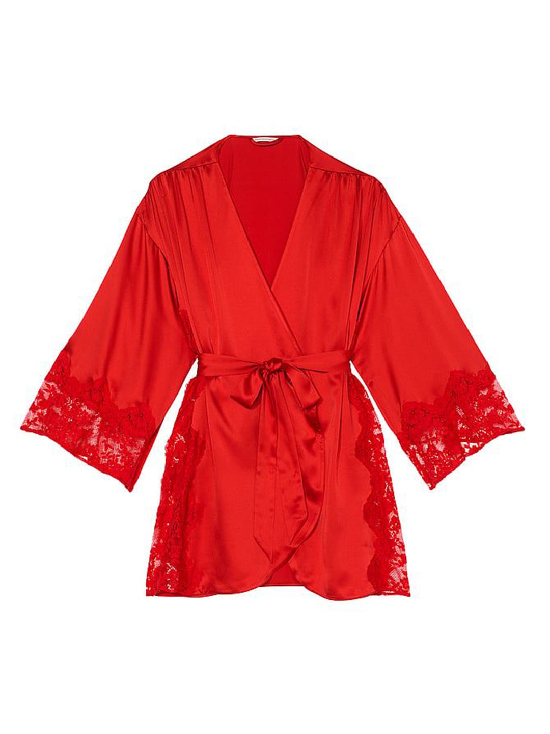 

Victoria's Secret Dream Satin Lace Trim Robe, Red