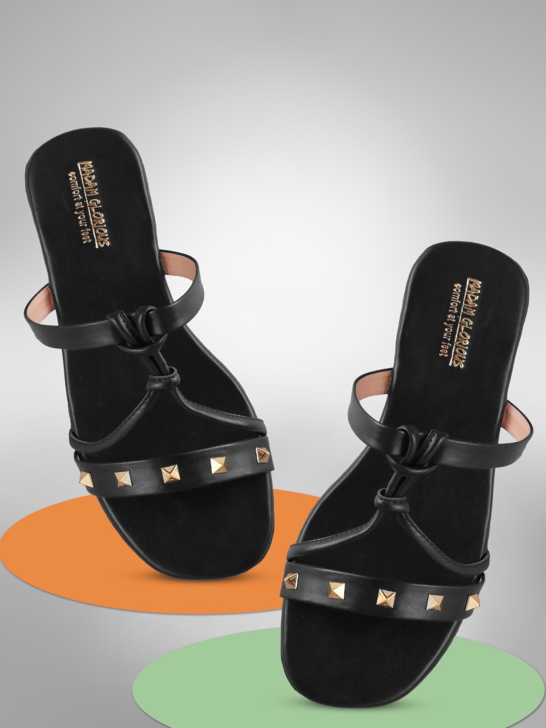 

madam glorious Women T-Strap Flats, Black
