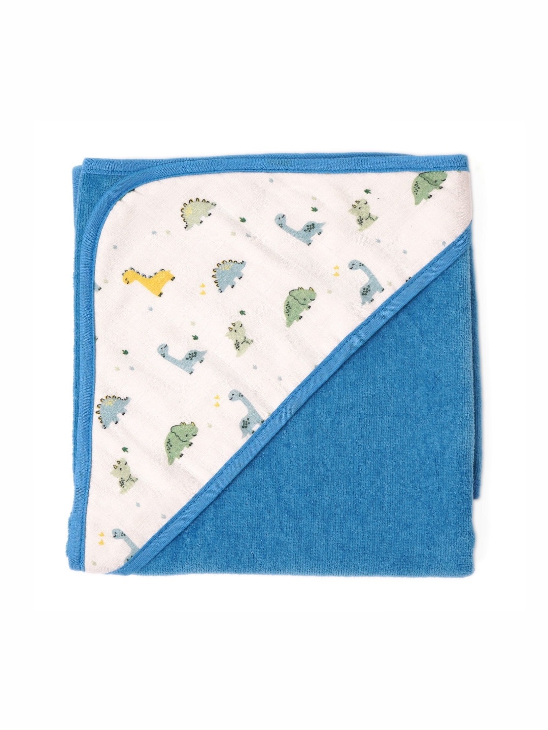 

TIDY SLEEP Blue & White Little Dino Printed Terry Cotton 300 GSM Bath Towel
