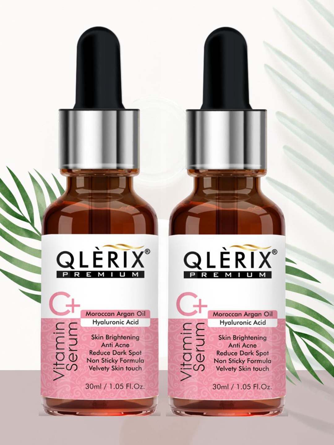 

QLERIXSet Of 2 Vitamin c+ Serum With Hyaluronic Acid - 30 ml Each, Transparent