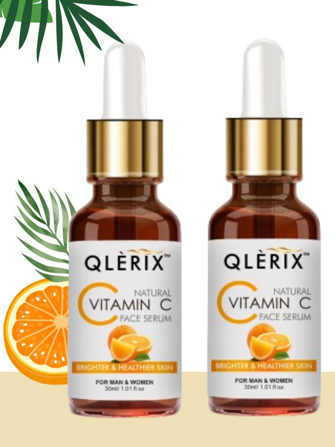 

QLERIX Set Of 2 Vitamin C Face Serum - 30 ml Each, Transparent