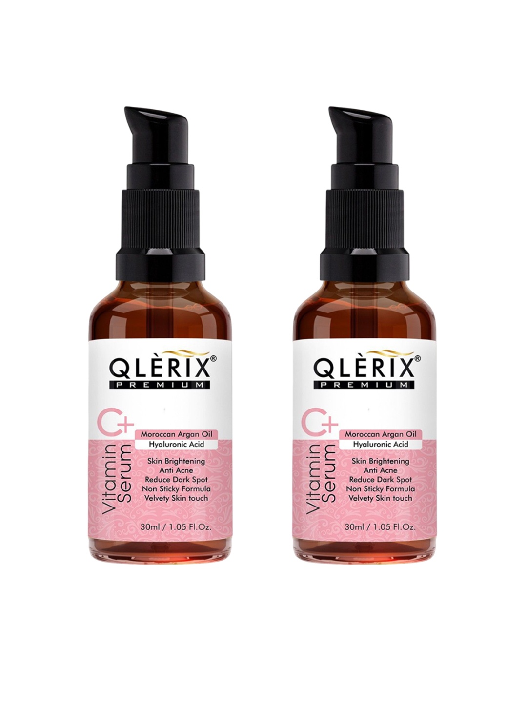 

QLERIX Set Of 2 Vitamin C+ Serum With Hyaluronic Acid - 30 ml Each, Transparent