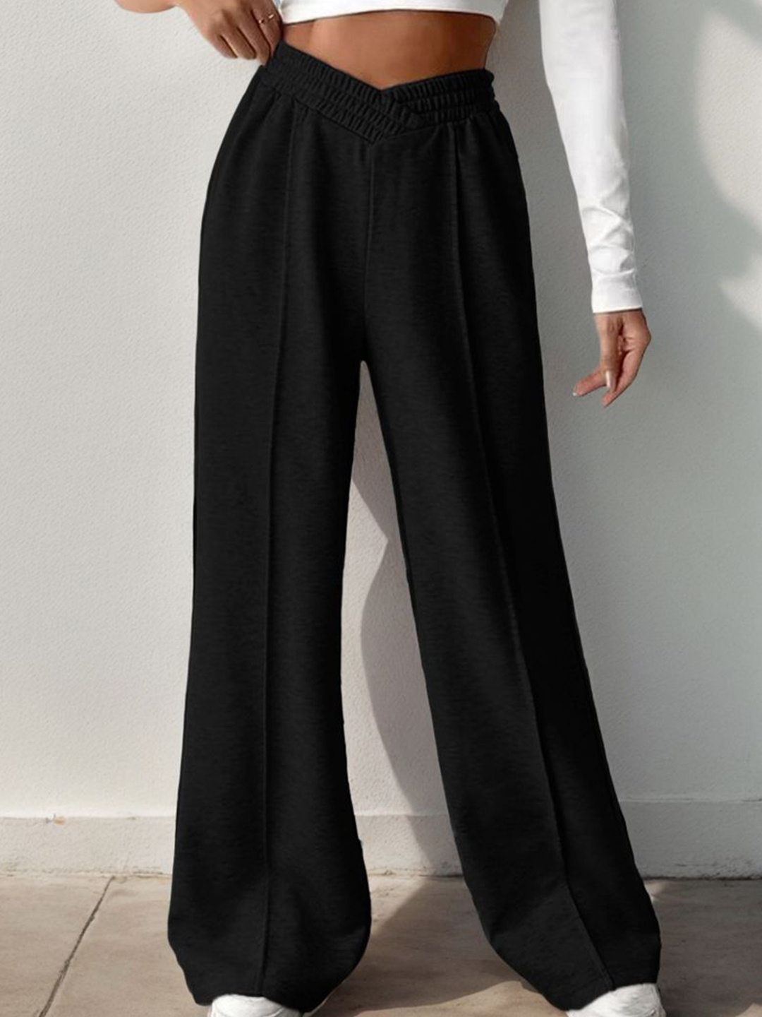

StyleCast Women High-Rise Wide Leg Trousers, Black