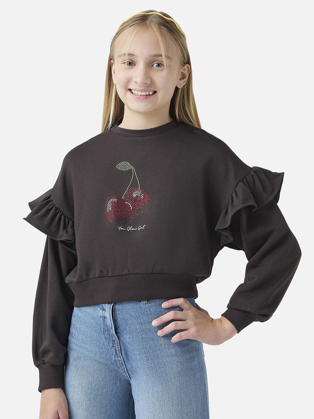 

Juniors by Babyshop Girls Embellished Sweatshirt, Grey