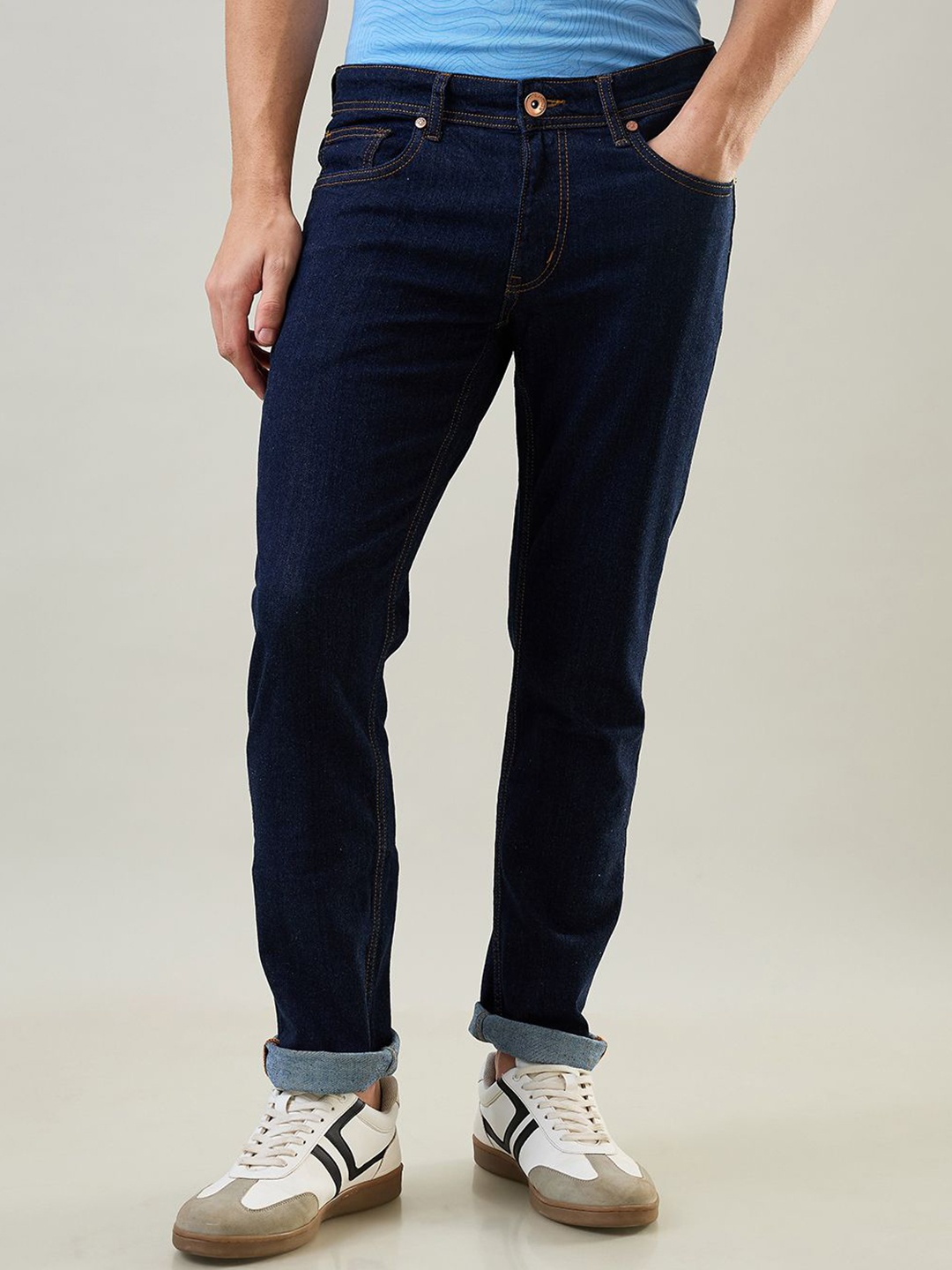 

TIM PARIS Men Mid-Rise Tapered Fit Jeans, Blue
