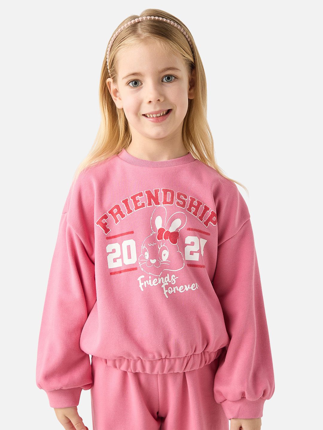 

Juniors by Babyshop Girls Printed Cotton Sweatshirt, Pink