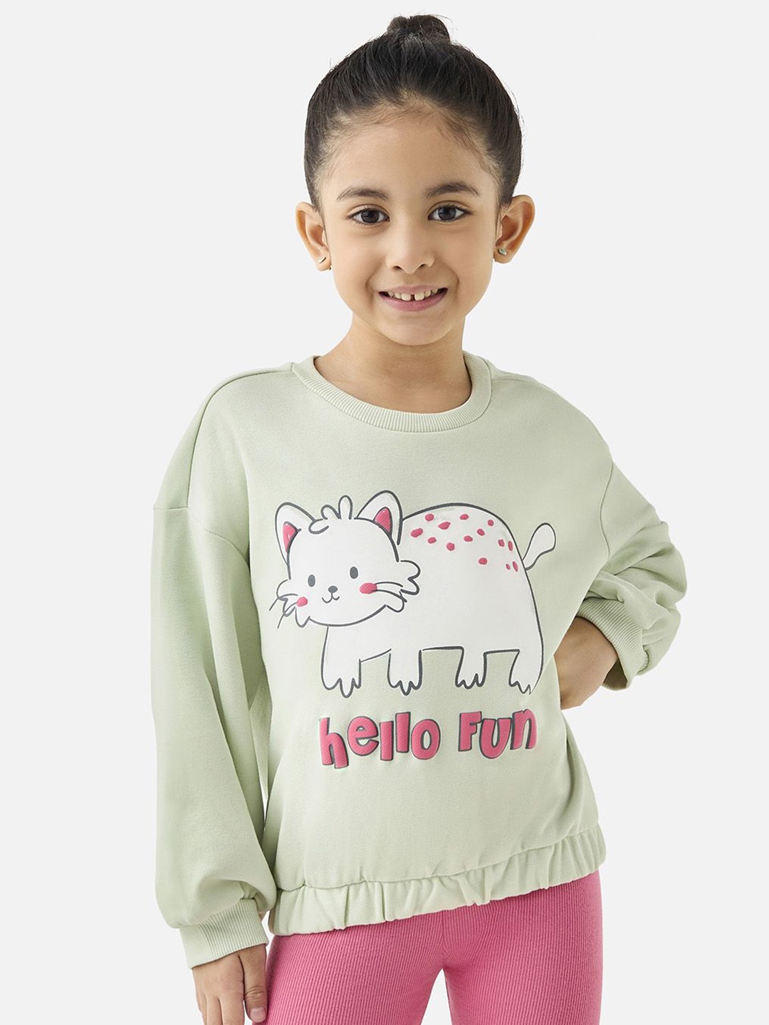 

Juniors by Babyshop Girls Printed Cotton Sweatshirt, Green