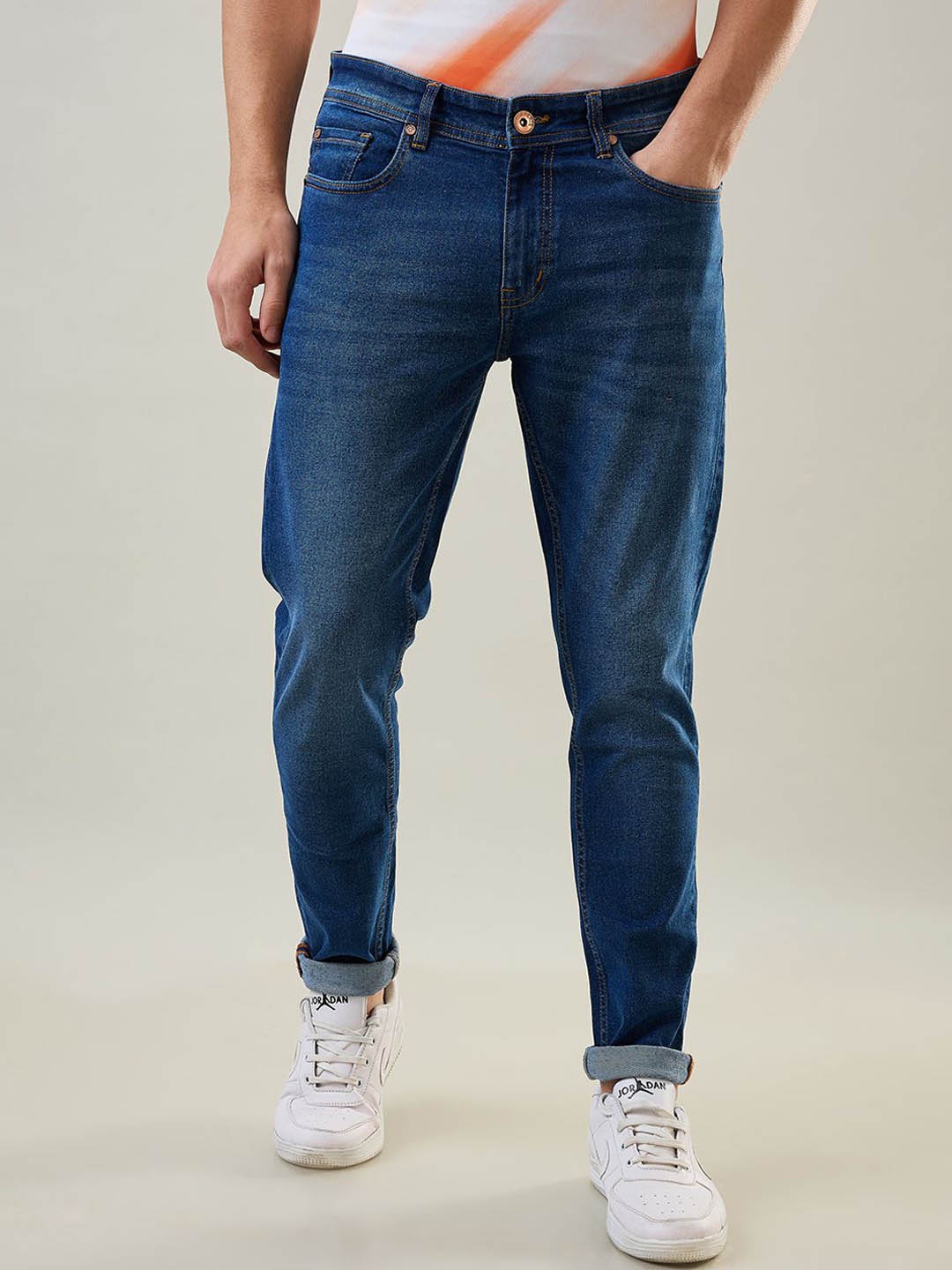 

TIM PARIS Men Mid-Rise Skinny Fit Light Fade Jeans, Blue