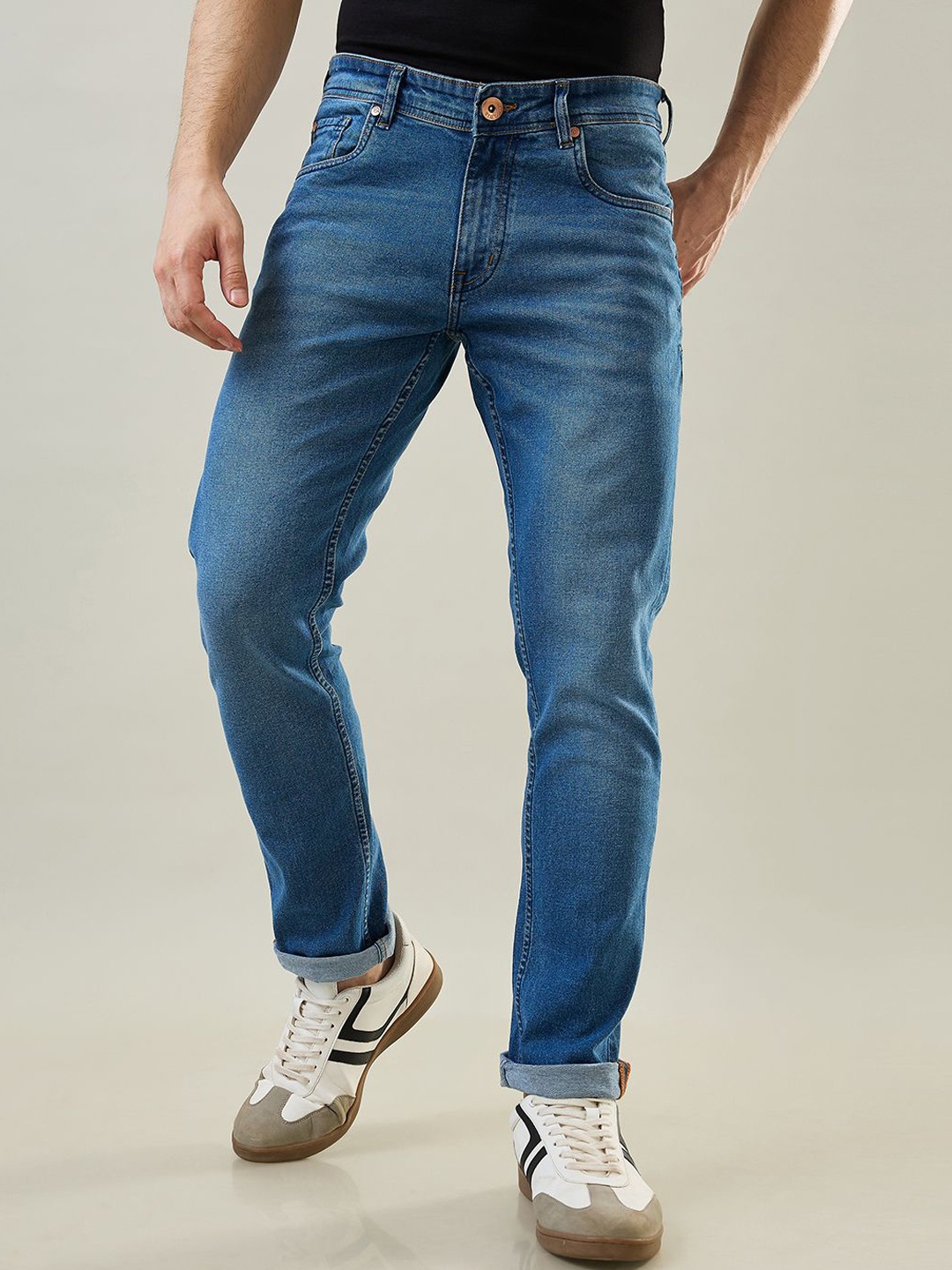 

TIM PARIS Men Tapered Fit Light Fade Jeans, Blue