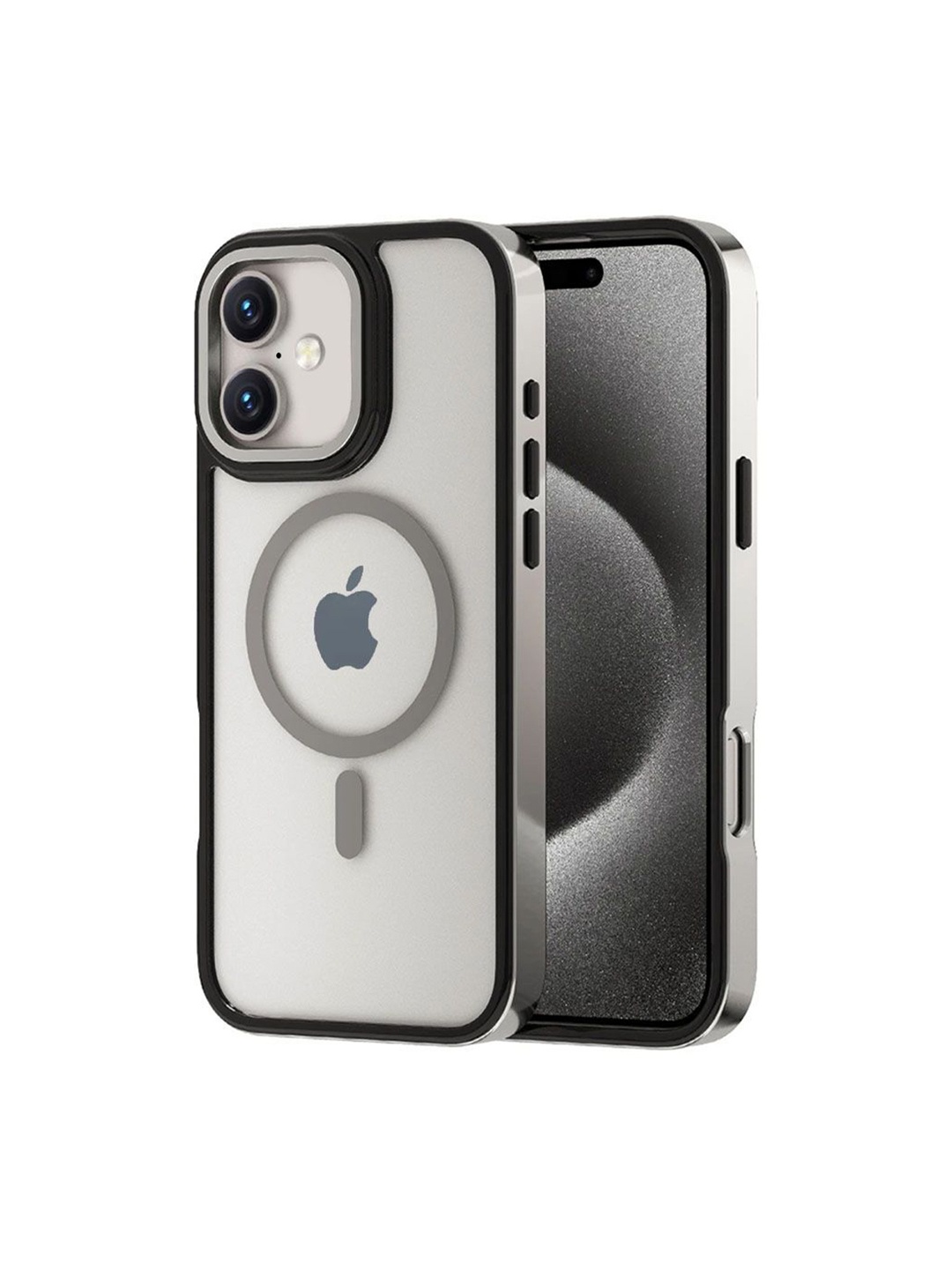 

Luxury Kase LK178 Electroplate Titanium Magnet Wireless Solid iPhone 16 Plus Back Case, Transparent