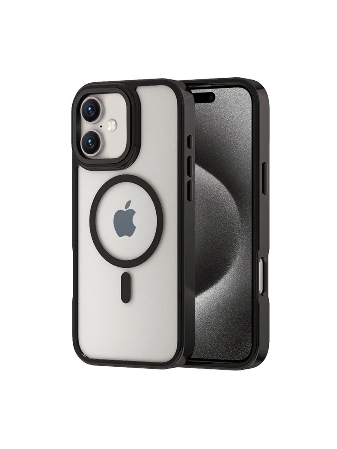 

Luxury Kase LK178 iPhone 16 Plus Electroplate Titanium Matte Plated Back Case, Black