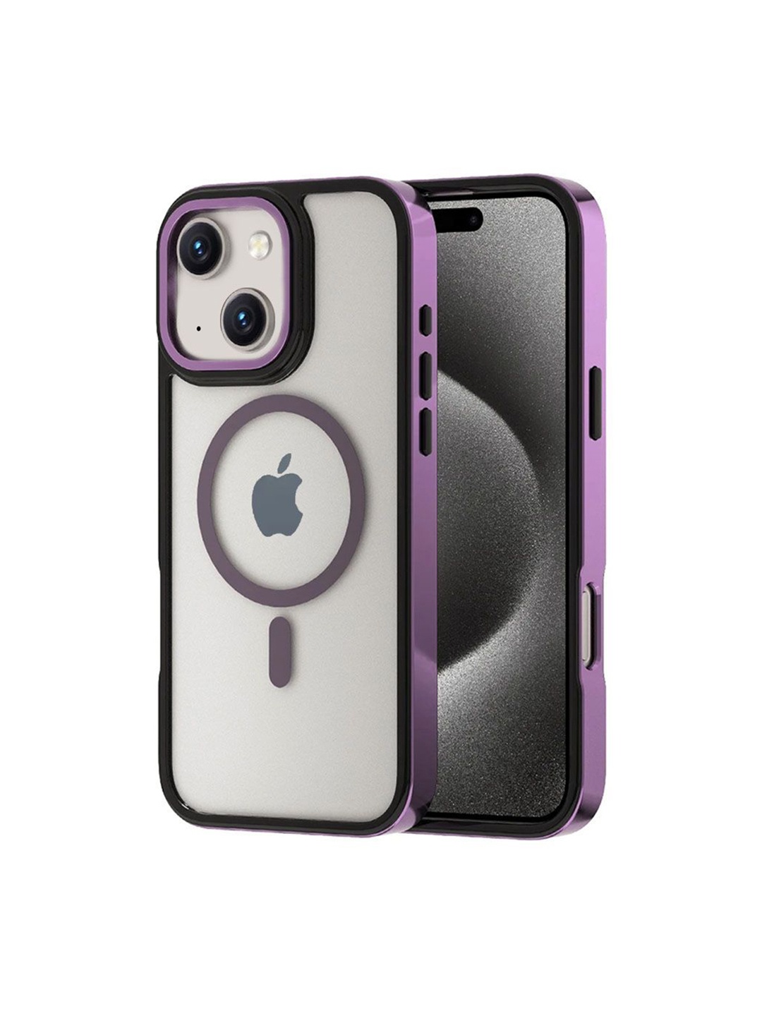 

Luxury Kase LK178 iPhone 15 Electroplate Titanium Matte Plated Back Case, Purple