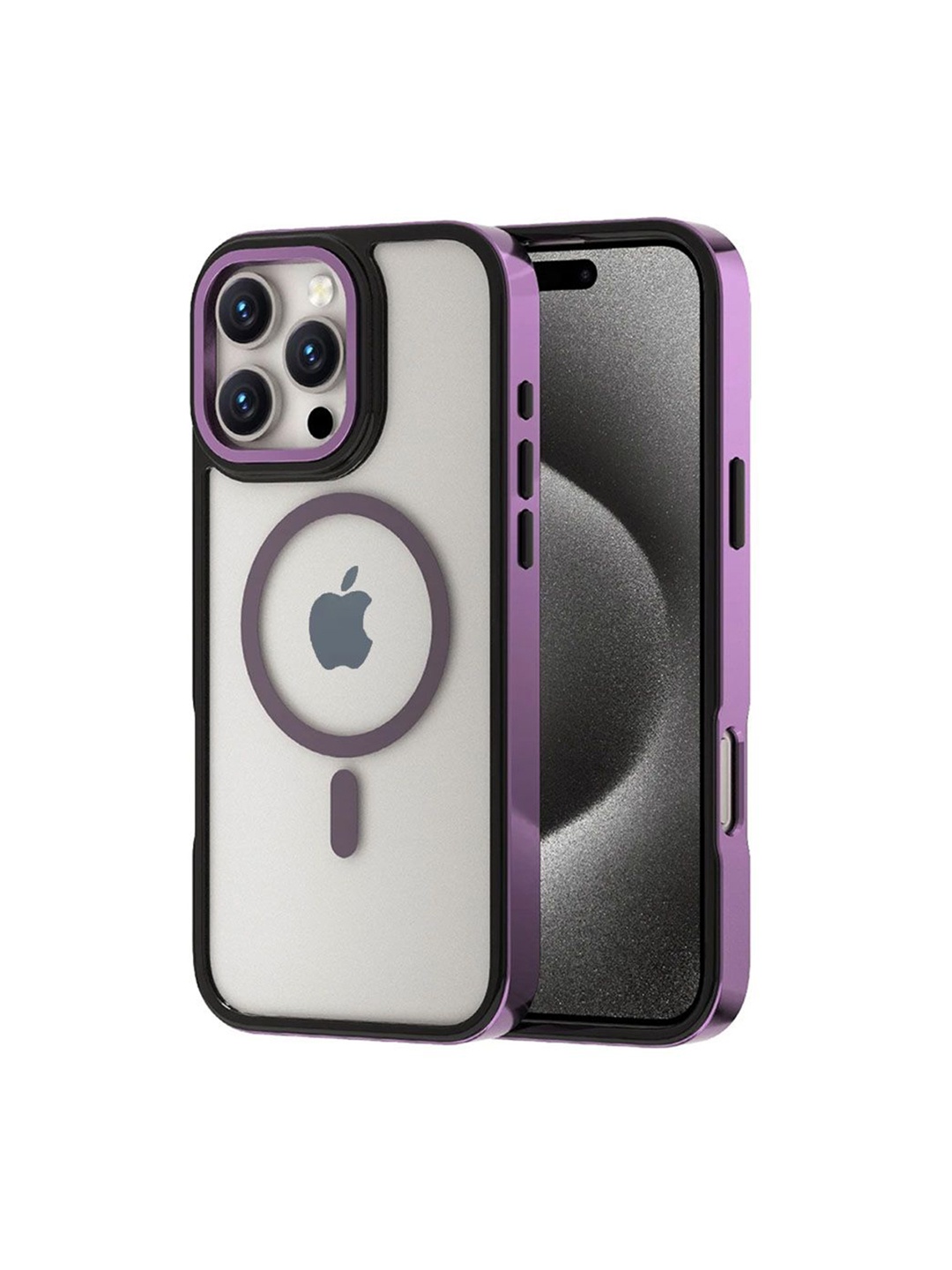 

Luxury Kase LK178 iPhone 15 Pro Electroplate Titanium Matte Plated Back Case, Purple