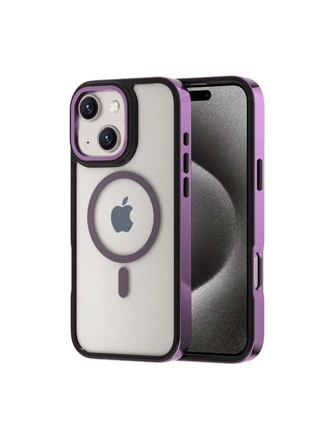 

Luxury Kase LK178 iPhone 15 Plus Electroplate Titanium Matte Plated Back Case, Purple