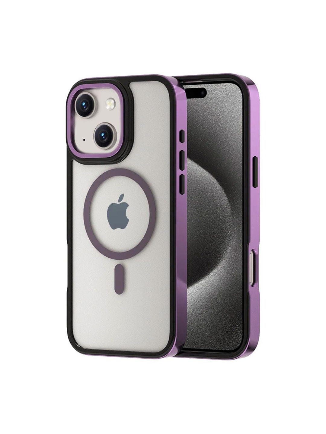 

Luxury Kase LK178 iPhone 14 Electroplate Titanium Matte Plated Back Case, Purple