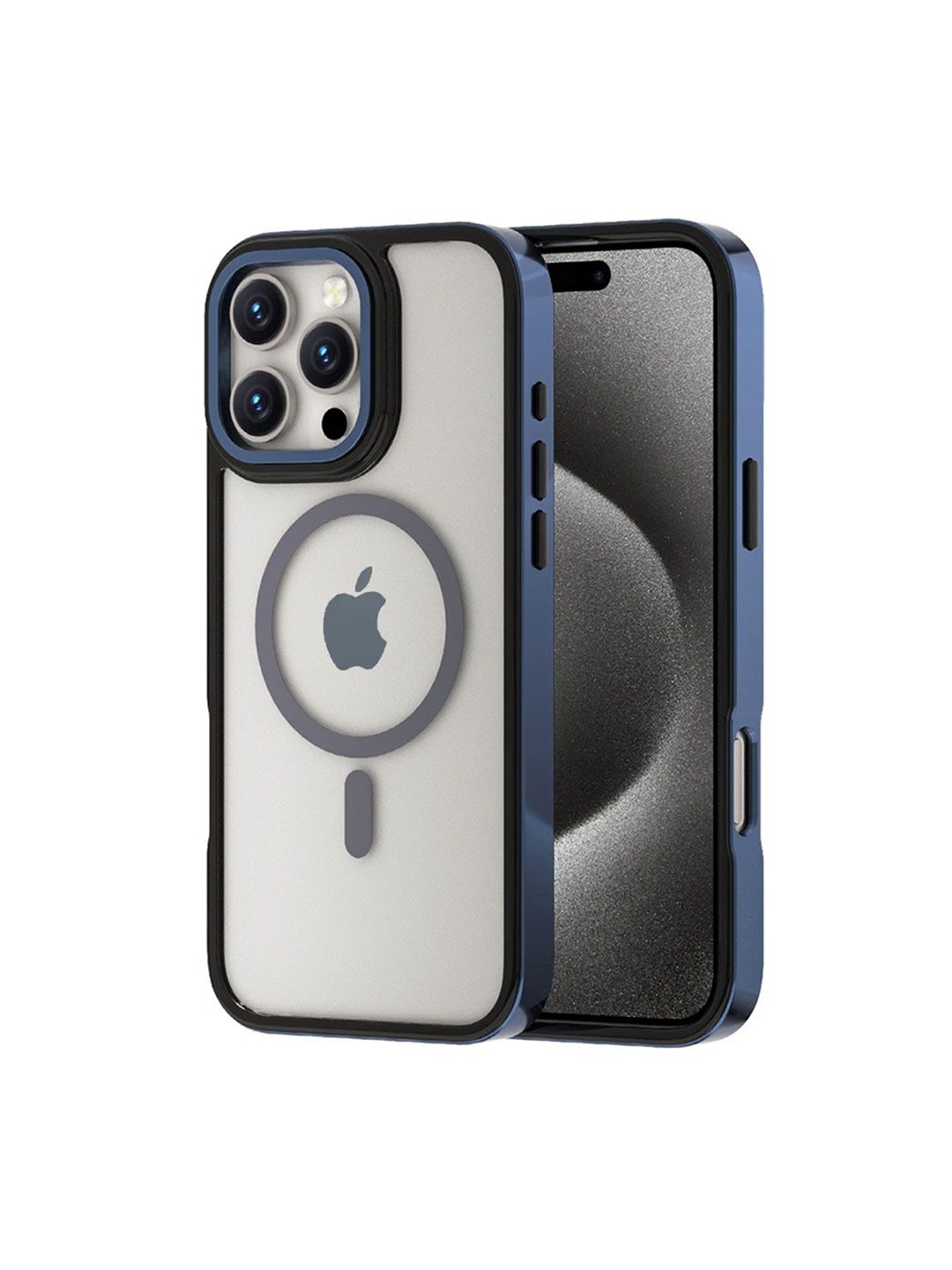 

Luxury Kase LK178 iPhone 15 Pro Electroplate Titanium Matte Plated Back Case, Blue
