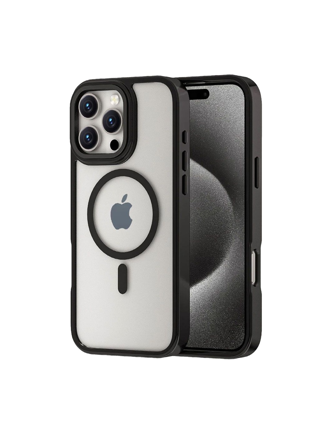 

Luxury Kase LK178 iPhone 16 Pro Electroplate Titanium Matte Plated Back Case, Black