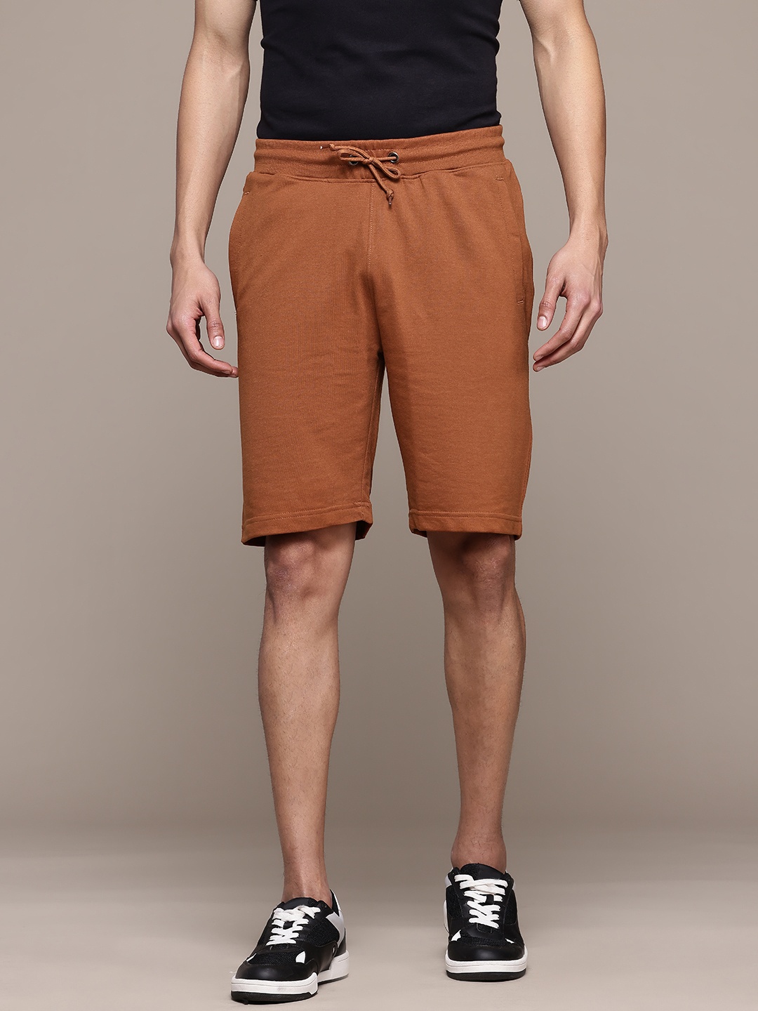 

The Roadster Lifestyle Co. Men Slim Fit Pure Cotton Shorts, Brown