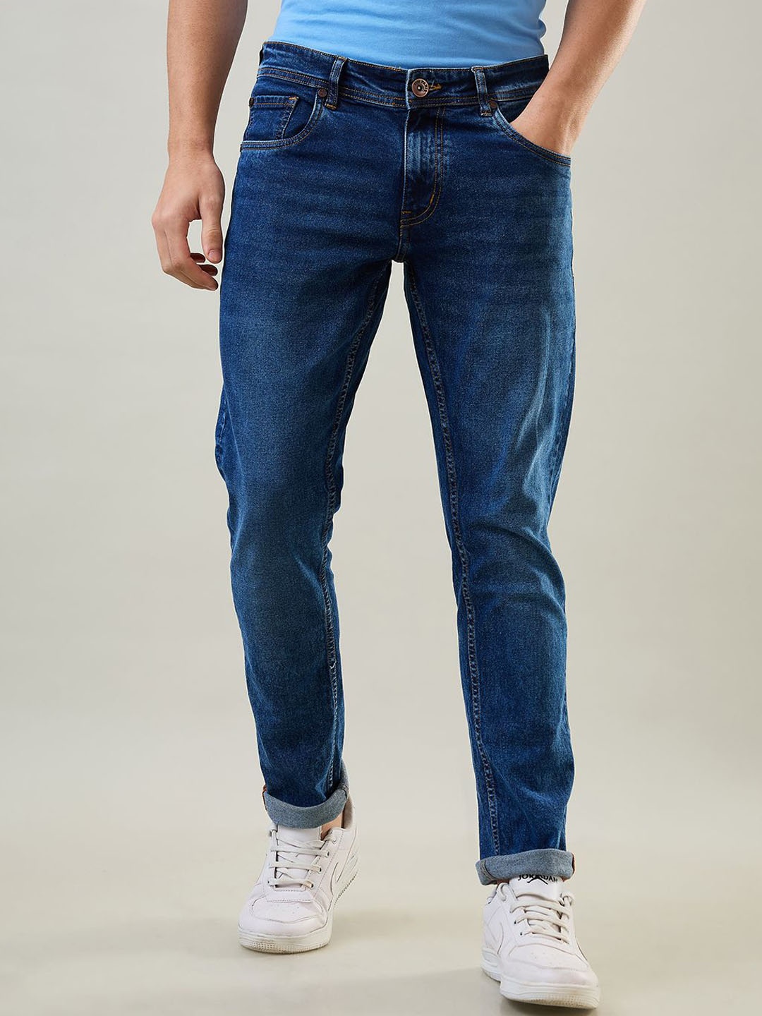 

TIM PARIS Men Tapered Fit Light Fade Jeans, Blue