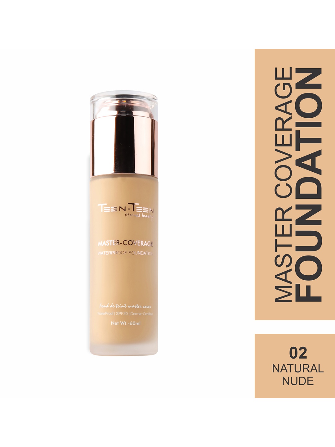 

TEEN TEEN COSMETICS Master Coverage Waterproof Foundation SPF 20 - 60 ml - Natural Nude 02