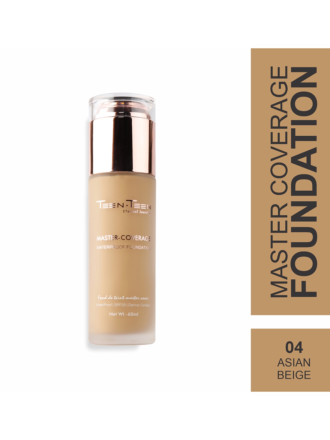 

TEEN TEEN COSMETICS Master Coverage Waterproof Foundation - 60 ml - Asian Beige 04