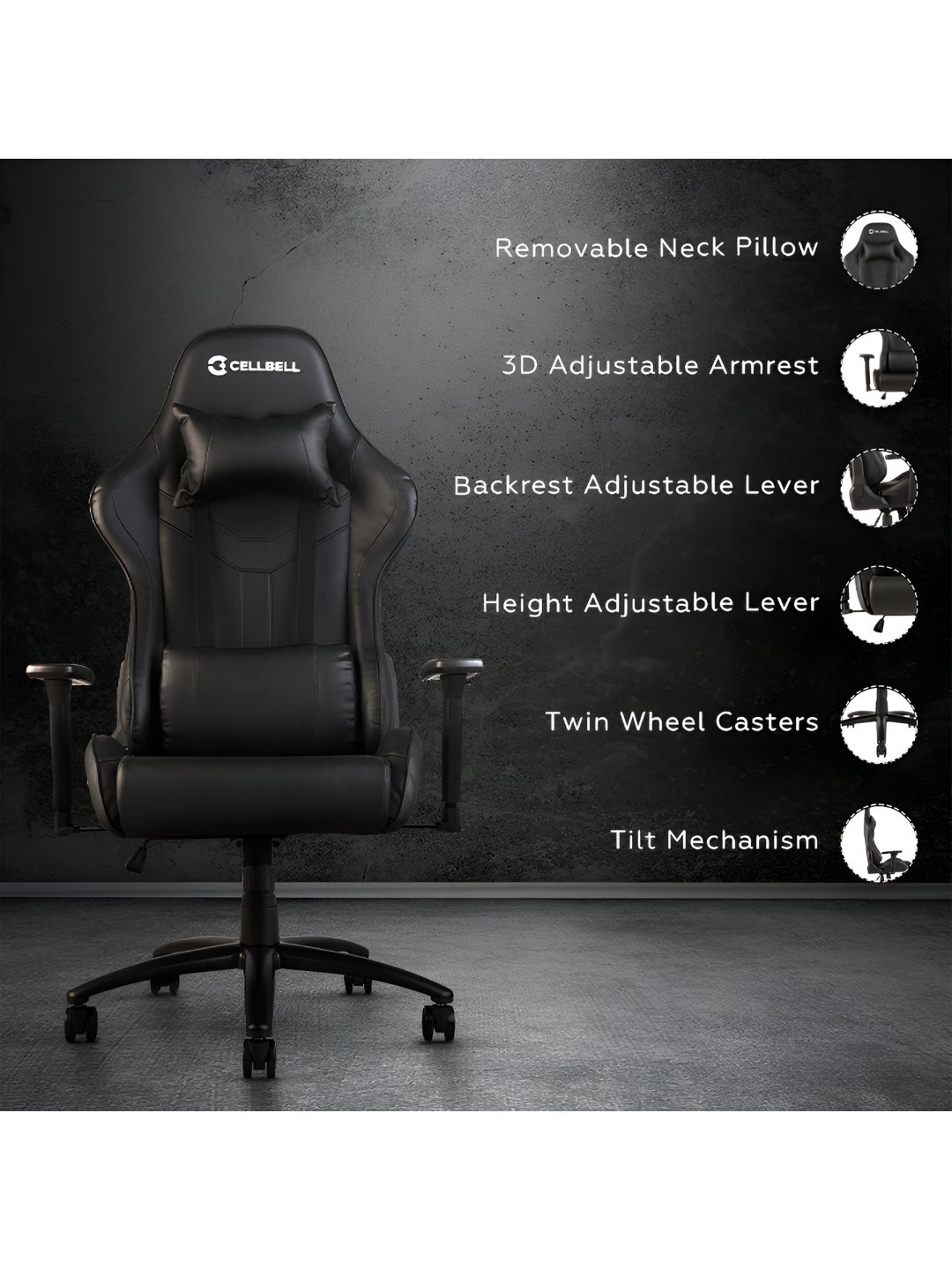 

CELLBELL GC02 Black Transformer Series Gaming Chair