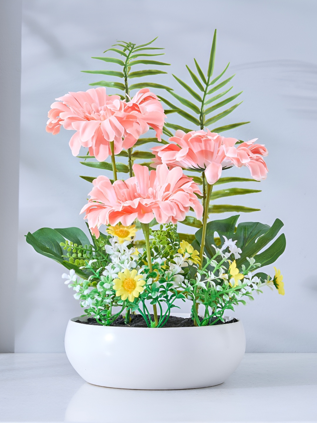 

Home Centre Gloria Scapes Pink Chrysanthemum Artificial Flower With Pot