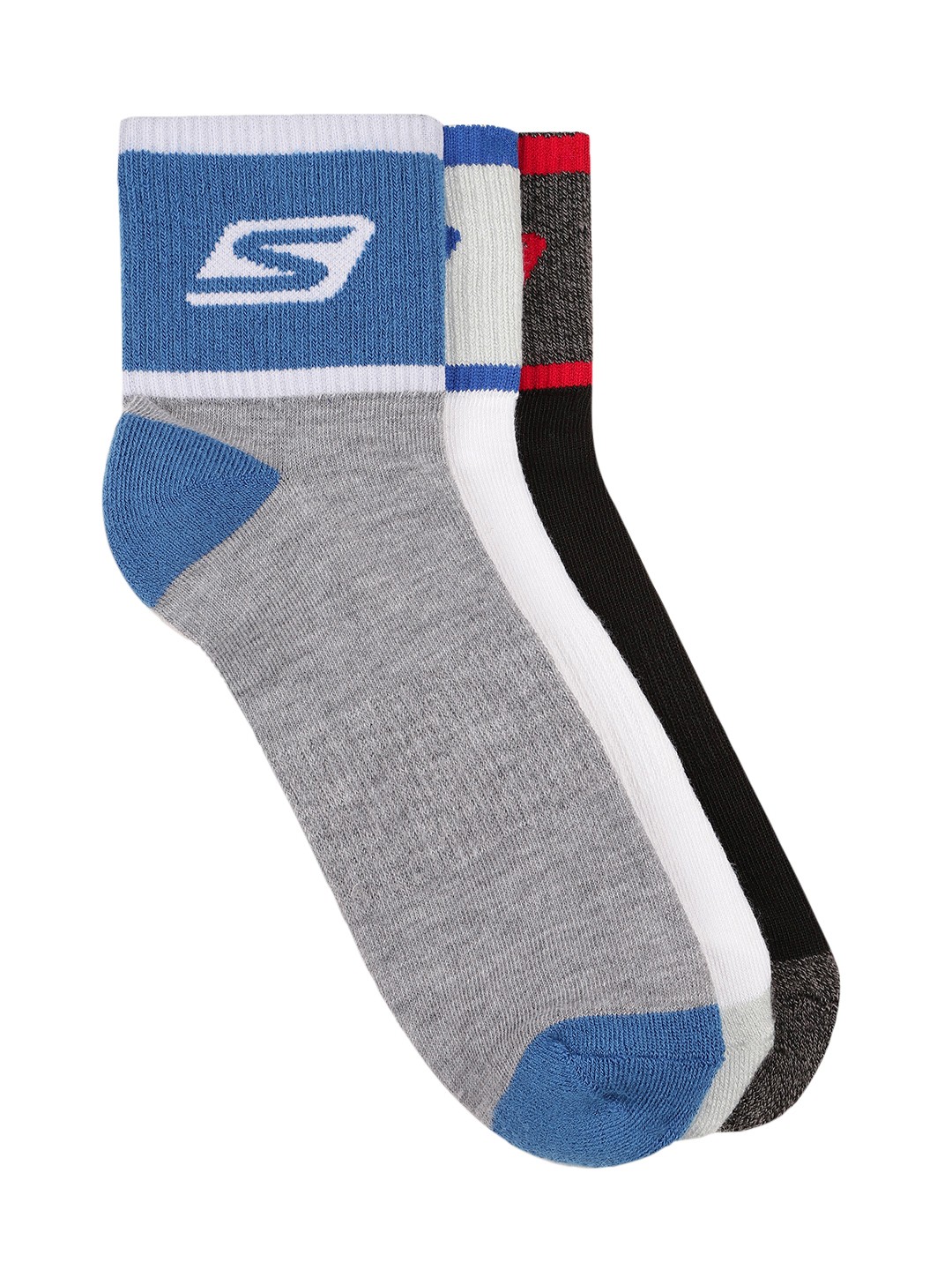 

Skechers Men Set Of 3 Ankle Length Socks, Grey