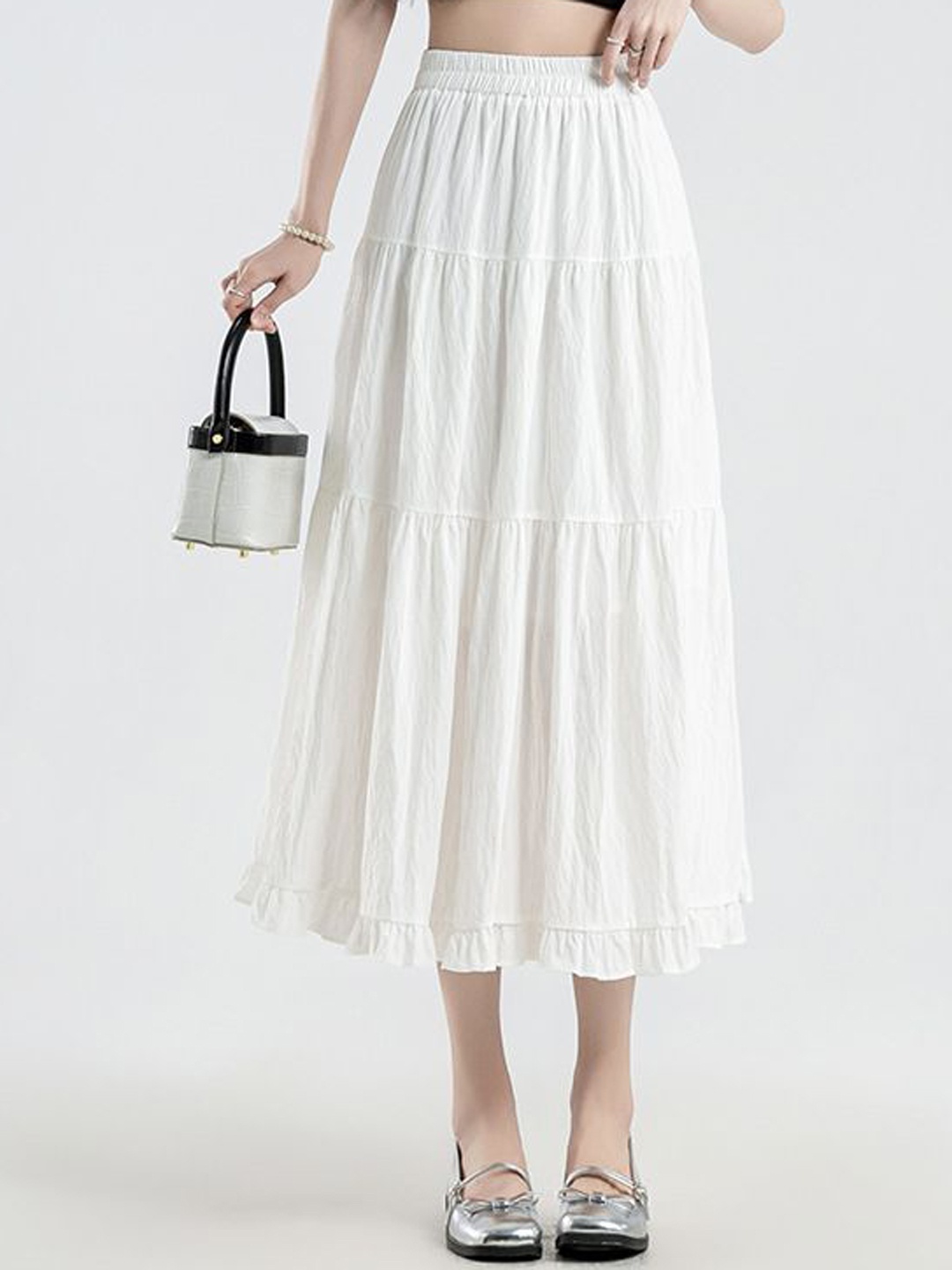 

StyleCast Women Flared Cotton Skirts, White