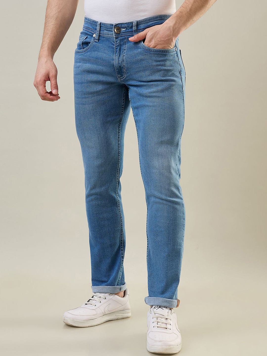 

TIM PARIS Men Tapered Fit Light Fade Denim Jeans, Blue