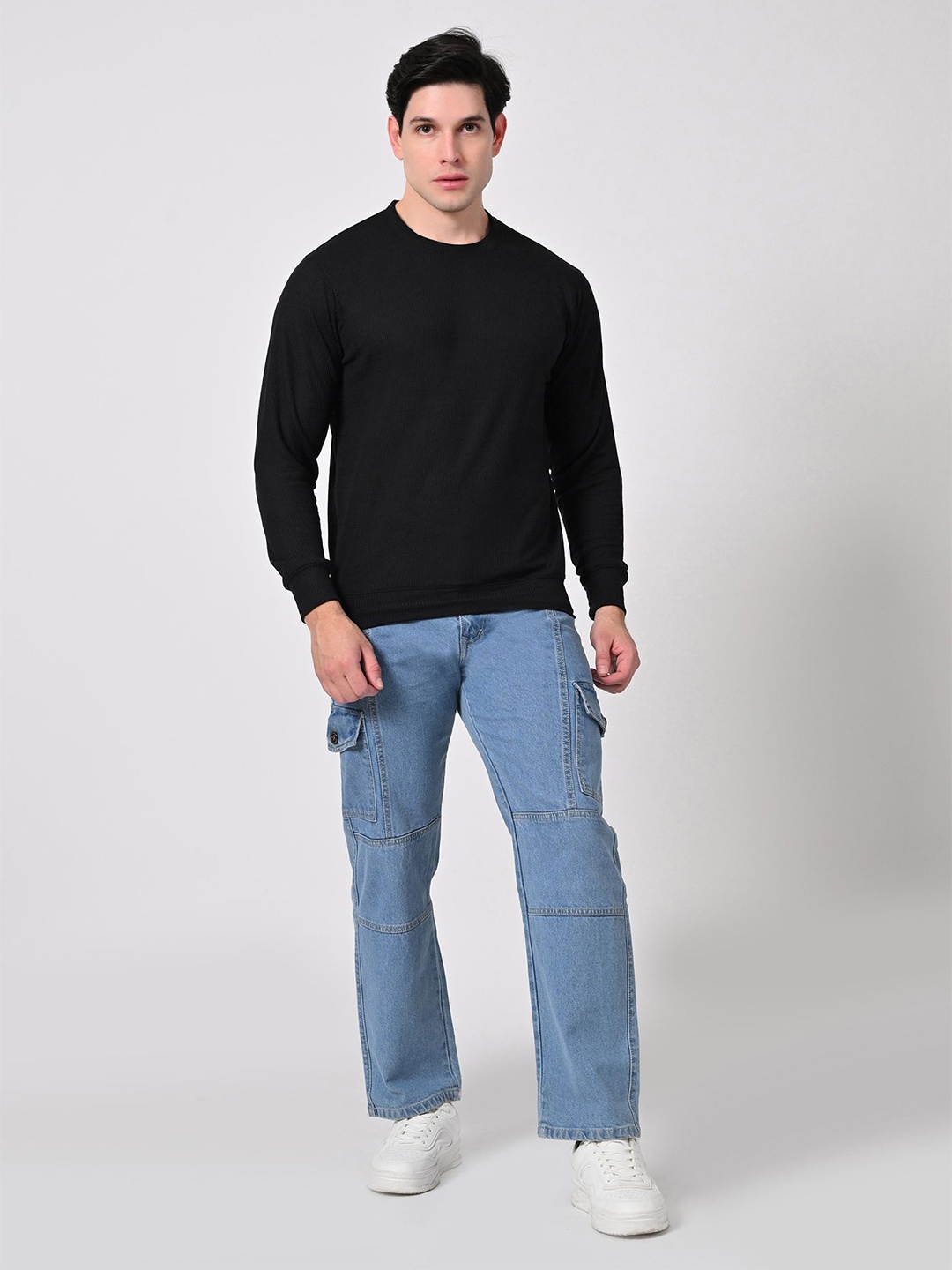 

BAESD Men Casual Pullover Sweatshirt, Black