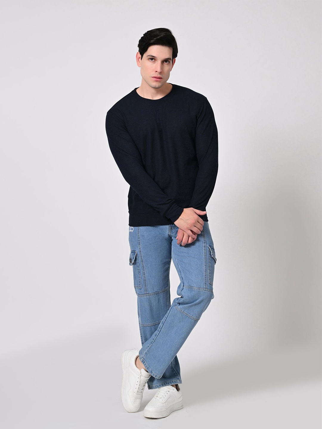 

BAESD Men Casual Pullover Sweatshirt, Navy blue