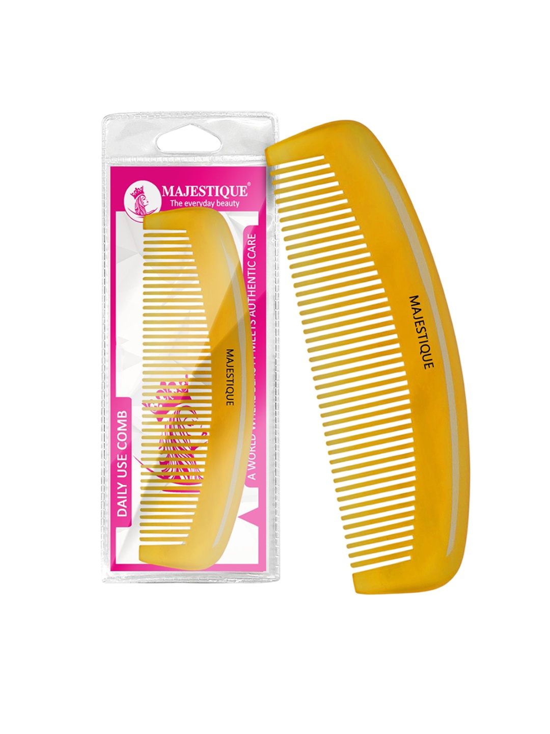 

MAJESTIQUE Wide Round Tooth Comb, Brown