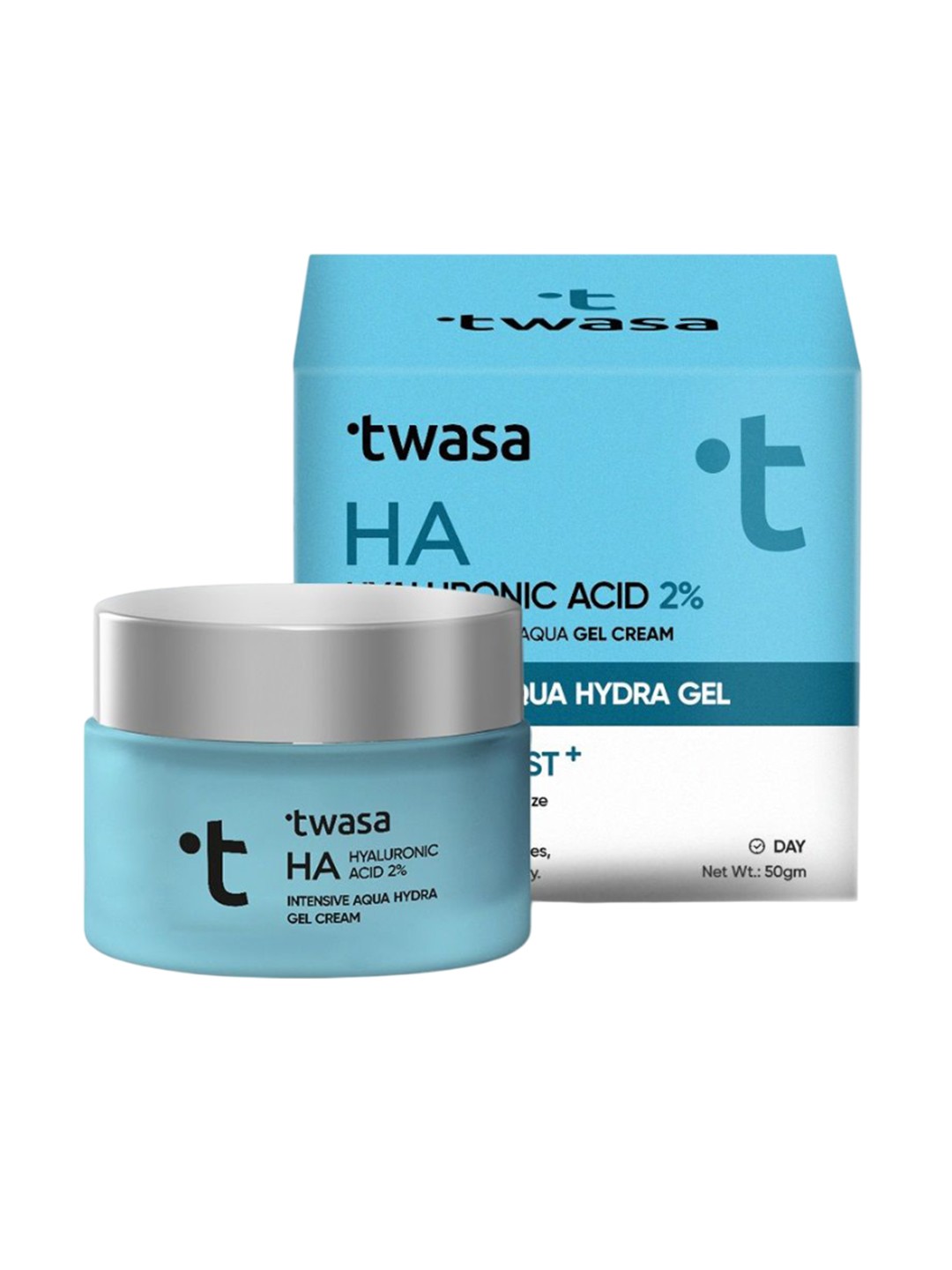 

Twasa 2% Hyaluronic Acid Intensive Aqua Hydra Gel Cream - 50 g, Turquoise blue