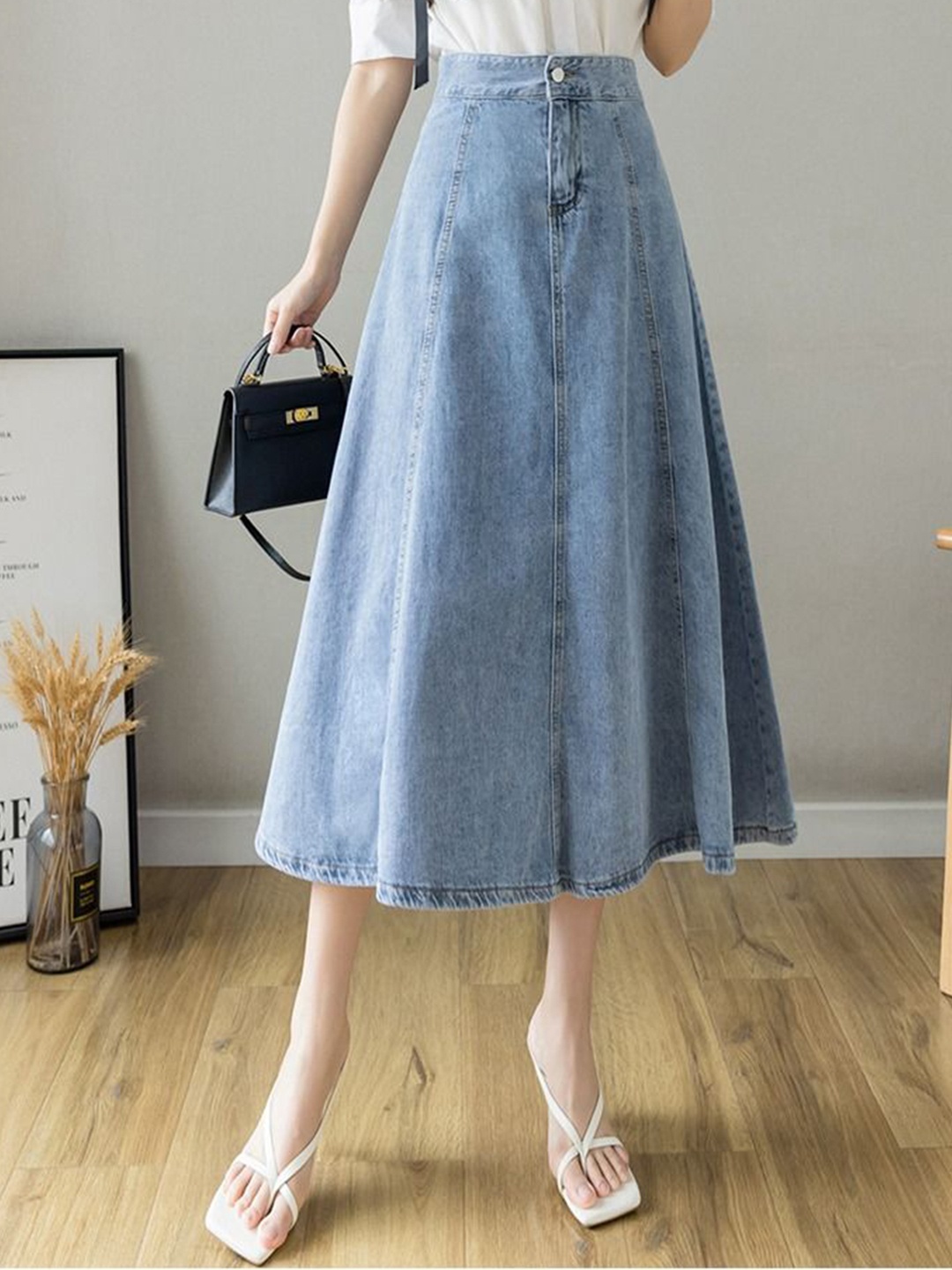 

StyleCast Women Knee Length Flared Skirt, Blue