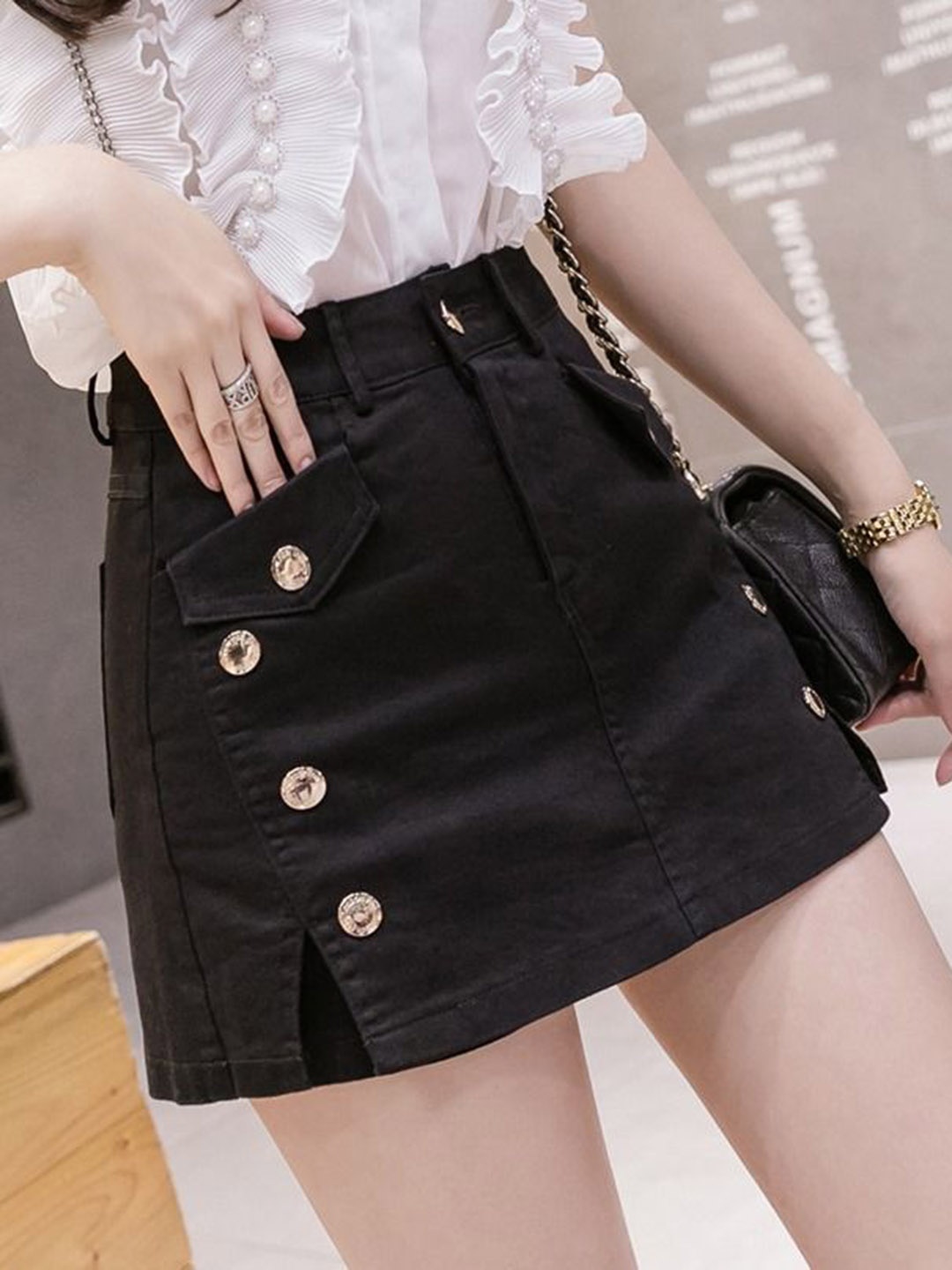

StyleCast Women Straight Mini Skorts, Black
