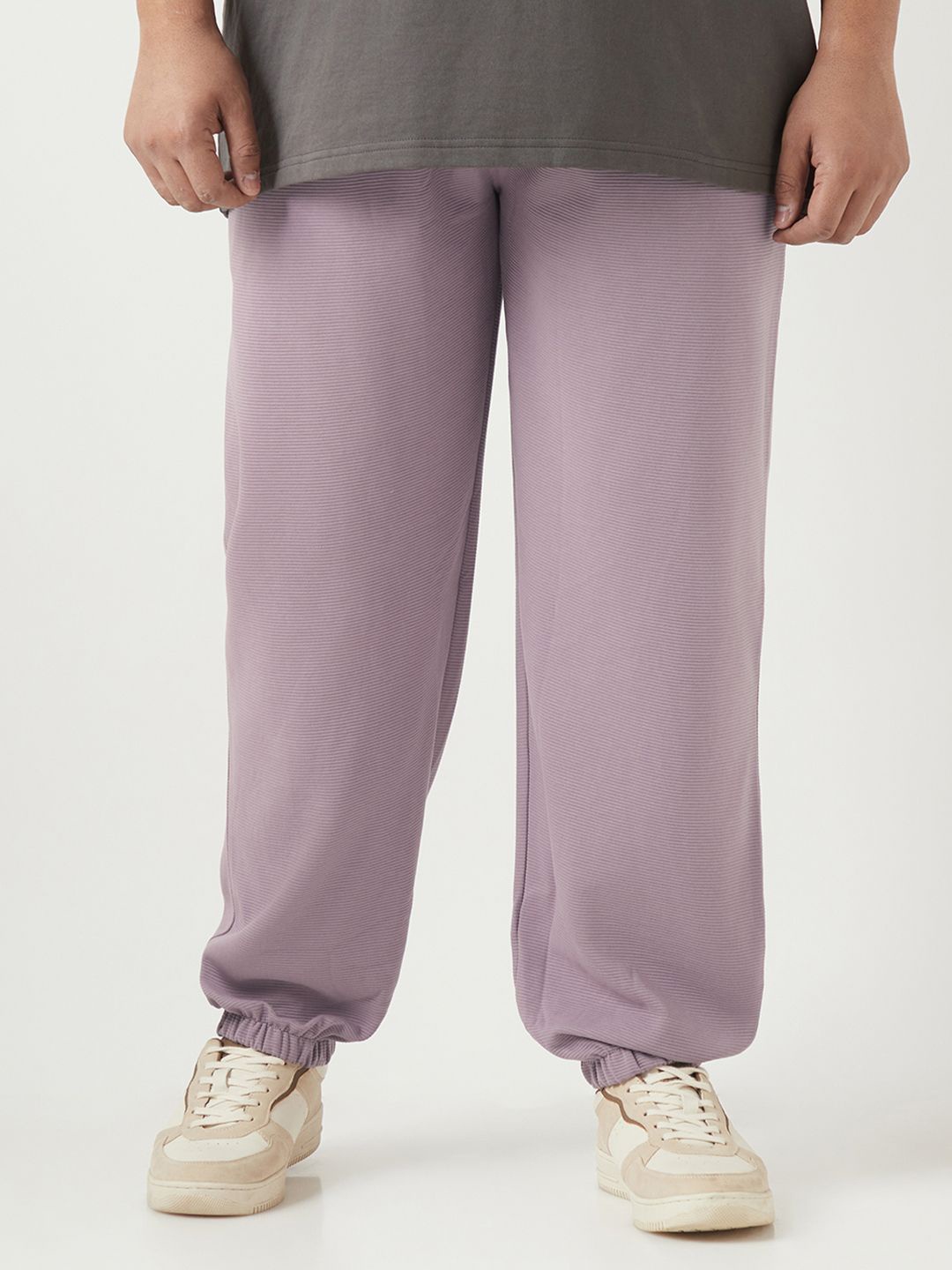 

Bewakoof Heavy Duty 1.0 Men's Purple Plus Size Textured Track Pant
