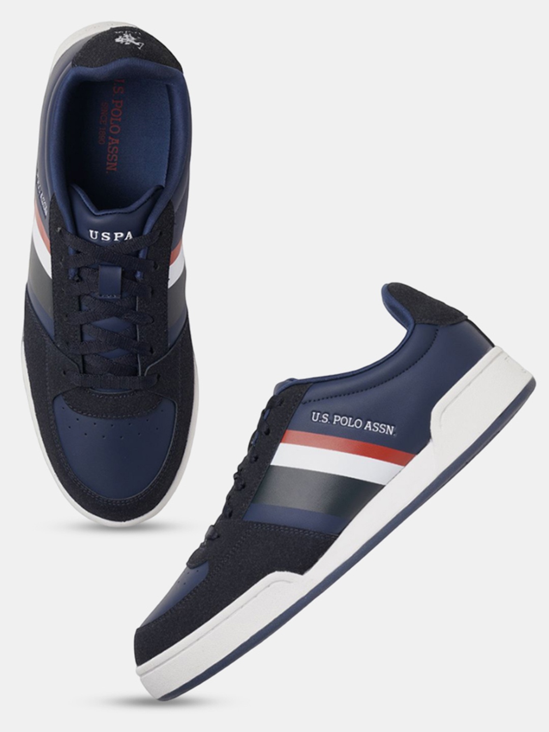 

U.S. Polo Assn. Men Lace-Ups PU Sneakers, Navy blue