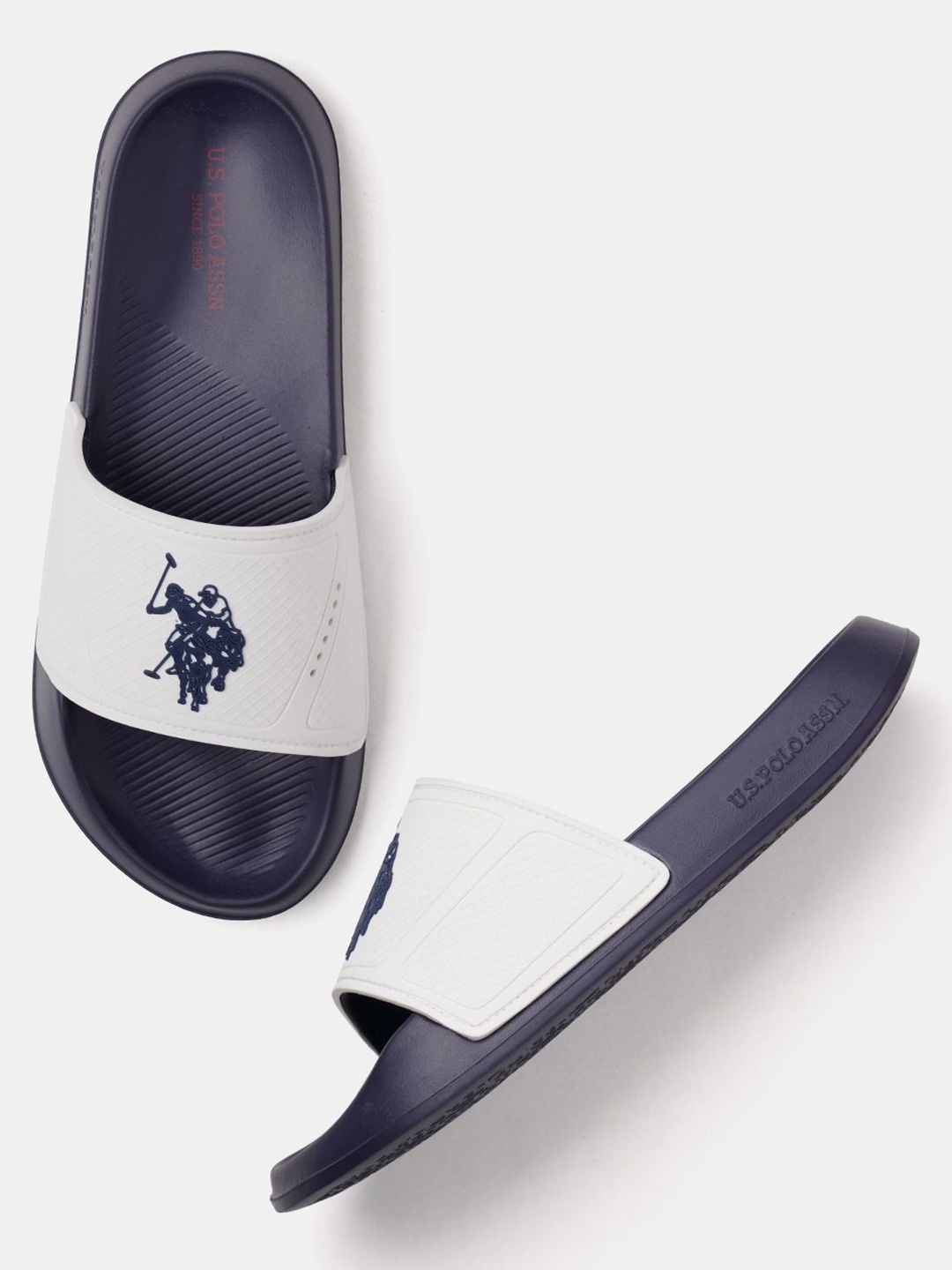 

U.S. Polo Assn. Men Rubber Sliders Flip Flops, White