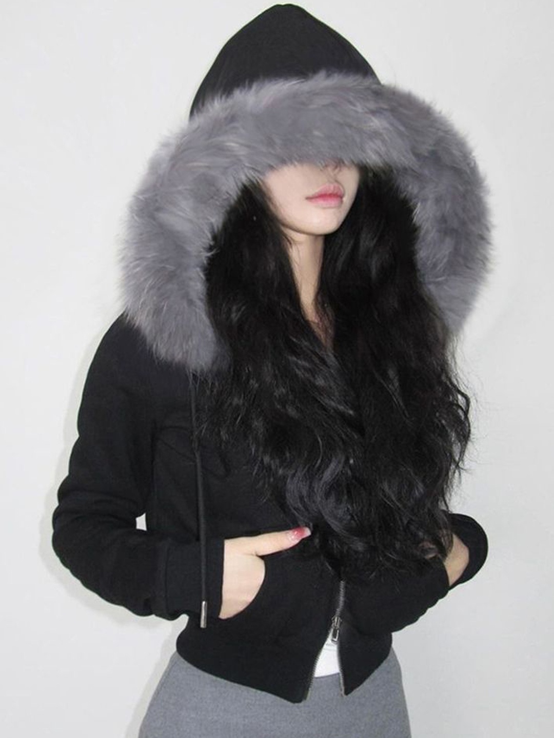 

LULU & SKY Women Hooded Self Design Cotton Casual Parka Jacket, Black