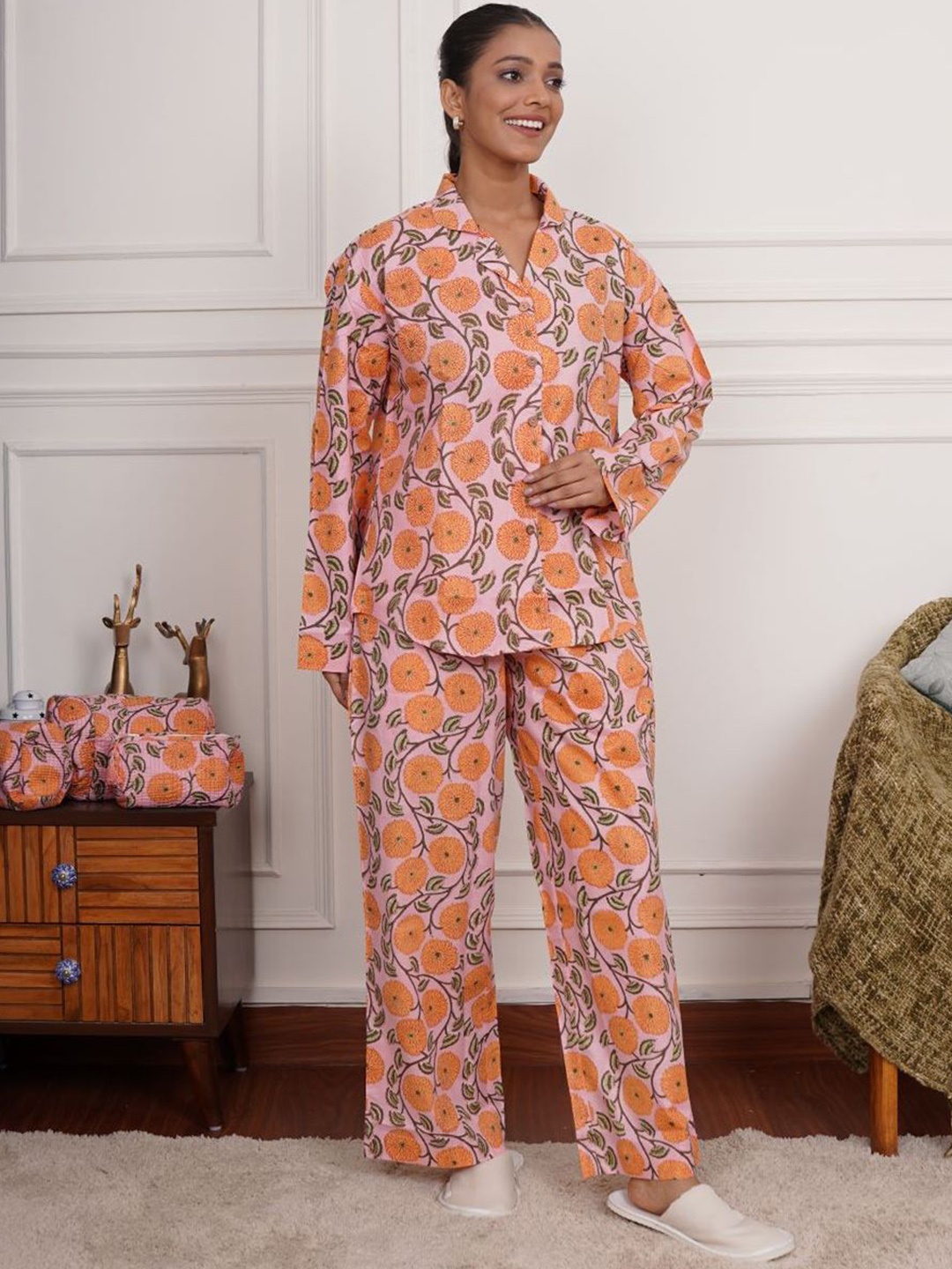 

The Quince Life Marigold Morning Pure Cotton Lounge Set, Pink