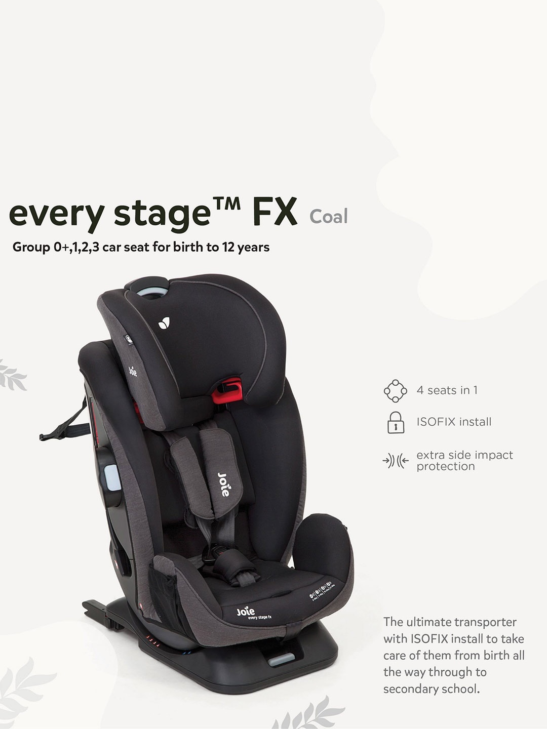 

Joie Every Stage FX Baby Car Seat, Charcoal