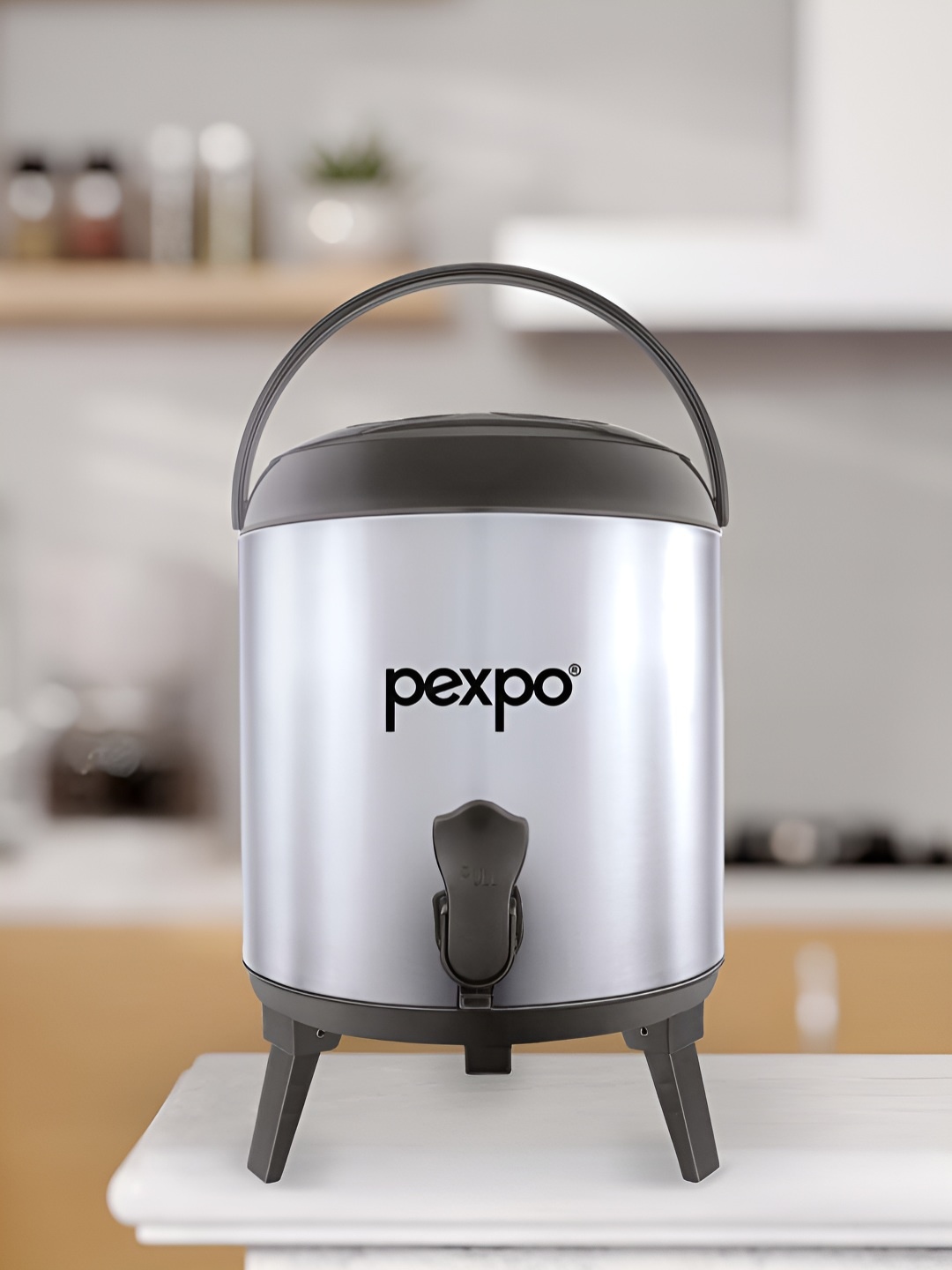 

Pexpo SUPERIO Silver Toned Insulated Hot & Cold Stainless Steel Water Jug 6L